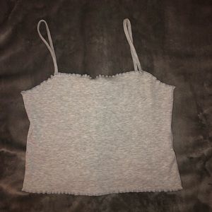 grey cropped tank top
